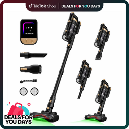 【2026 New Arrivals】 T553 Cordless Vacuum Cleaner for Home, Upgraded 60Kpa Powerful Suction Pet Hair Vacuum with 70min Runtime, Green LED Light for Hardwood Floors & Carpet, Self-Standing Rechargeable Stick Vacuum